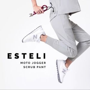 RARE Figs Esteli Moto Joggers in Cement